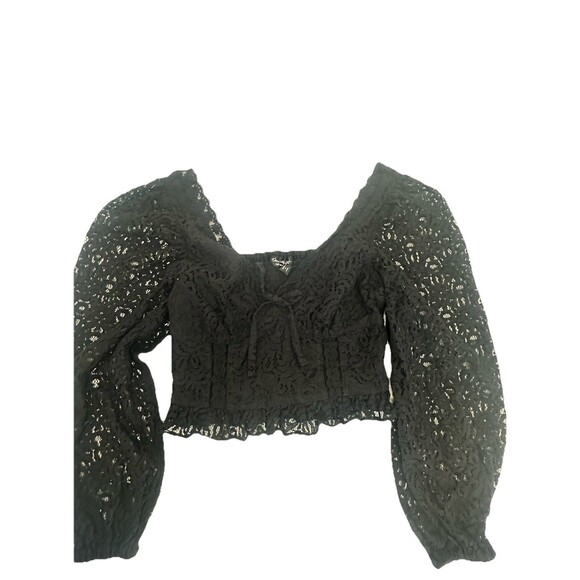 Miss Selfridge V Neck Long Sleeve Top Corset Lace Coquette‎ Baby Doll Size Small - Picture 1 of 10